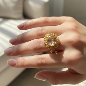 Gold Plated Stone Ring