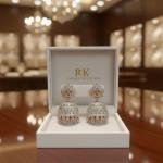 RK  Luxury Silver & Crystal Jhumka Earrings