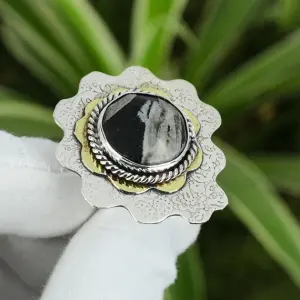 Colorful Stone Adjustable Ring