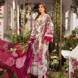 Elegant Lawn 3-Piece Suit – Pastel Bloom
