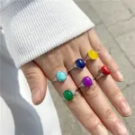 Colorful Stone Adjustable Ring