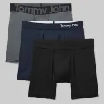 Classic Cotton Boxer Briefs – Pack of 3 (Black/Grey/Navy)