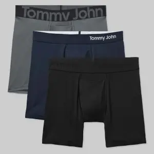 Classic Cotton Boxer Briefs – Pack of 3 (Black/Grey/Navy)
